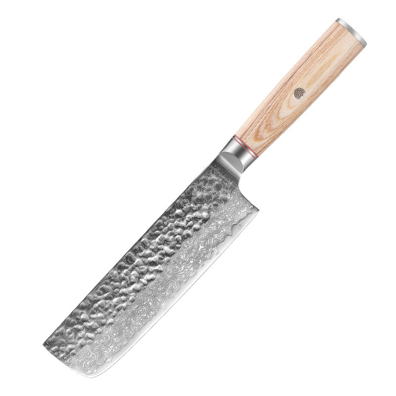 Pattern-Etched Damascus Chef Knife