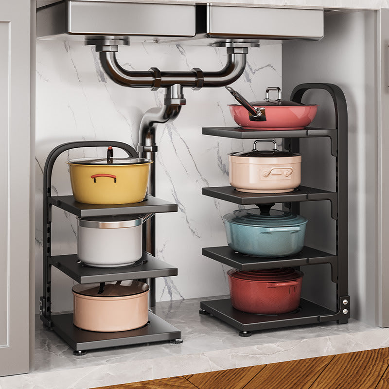 Adjustable Pot and Lid Rack