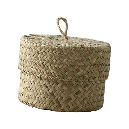 Small Seagrass Basket with Lid