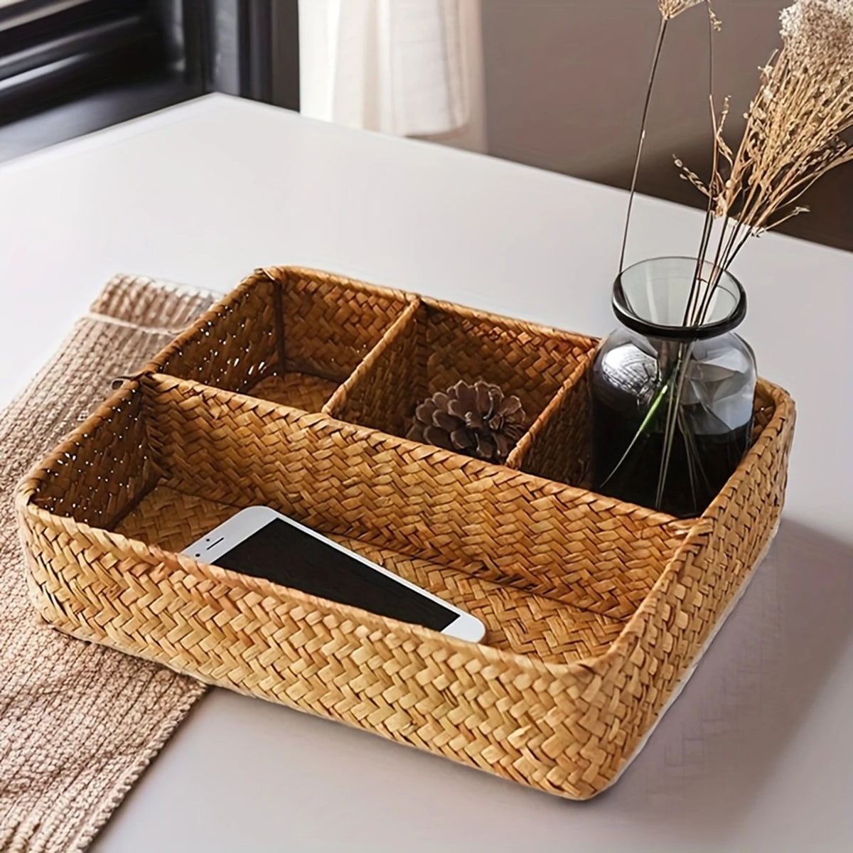 Woven Seagrass Desk Basket