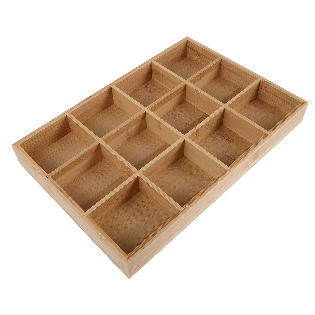 12-Compartment Bamboo Drawer Divider
