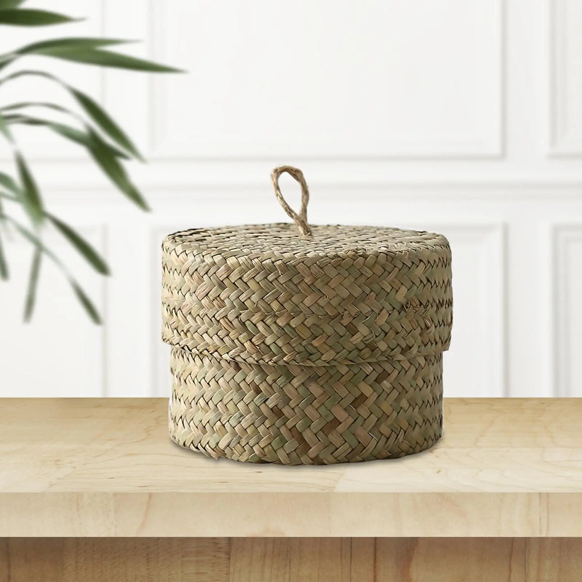 Small Seagrass Basket with Lid