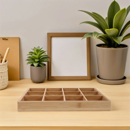 12-Compartment Bamboo Drawer Divider