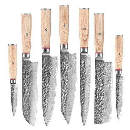 Pattern-Etched Damascus Chef Knife