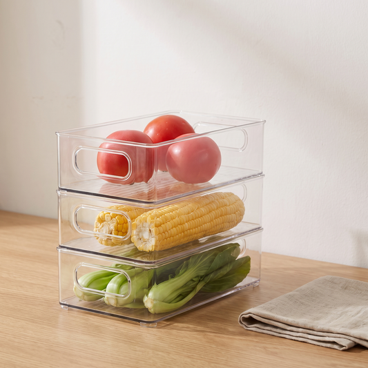 Stackable Fridge Bins with Handles