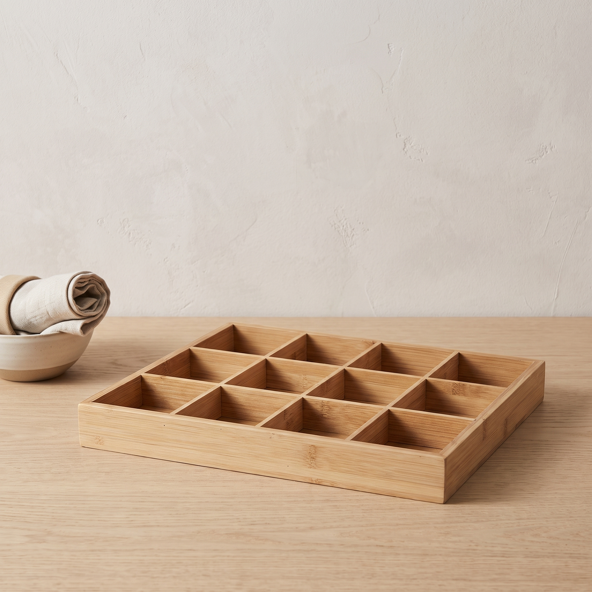 Bamboo Drawer Divider, 12 Compartments