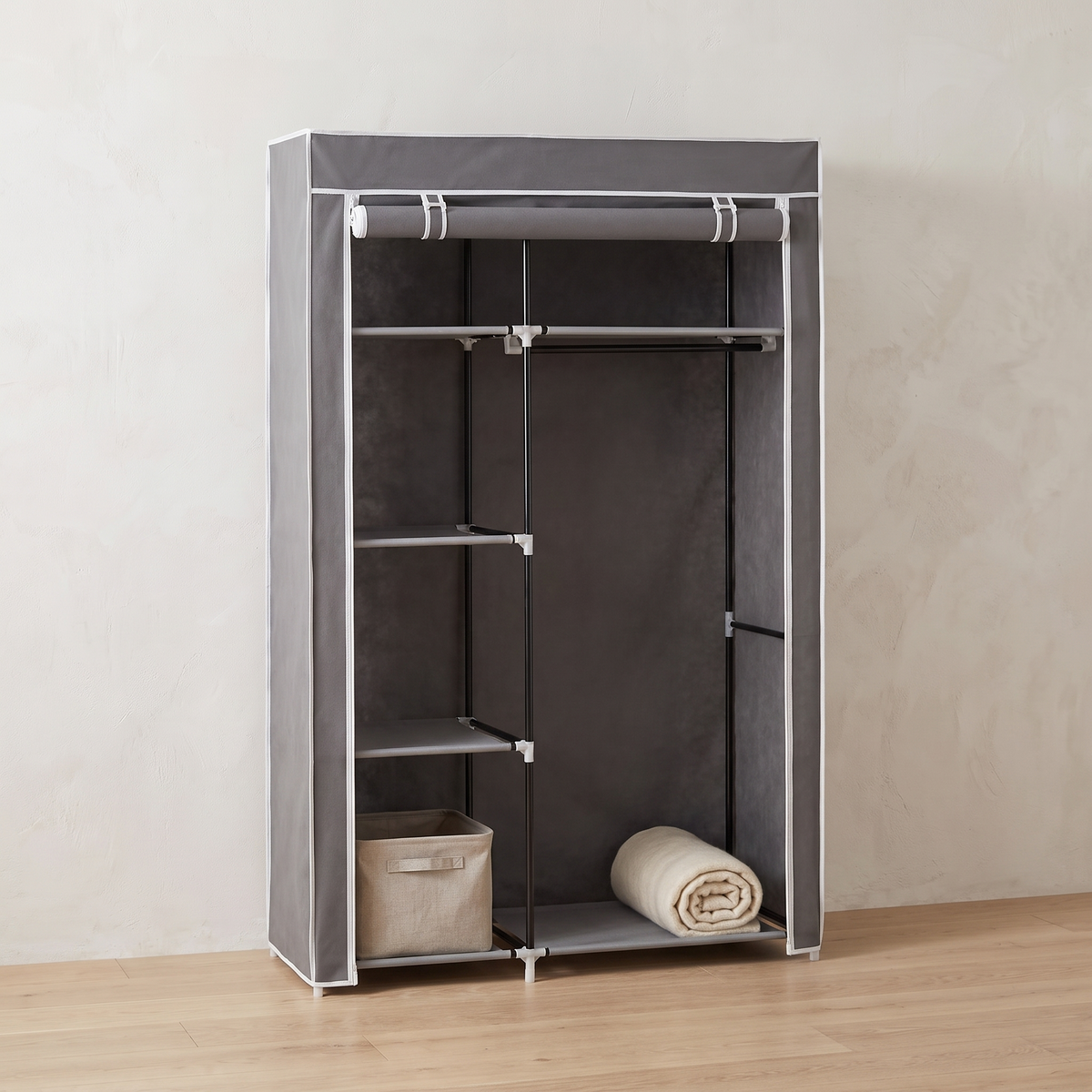Portable Wardrobe with Six Shelves