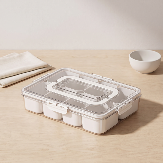 8-Compartment Divided Tray with Lid