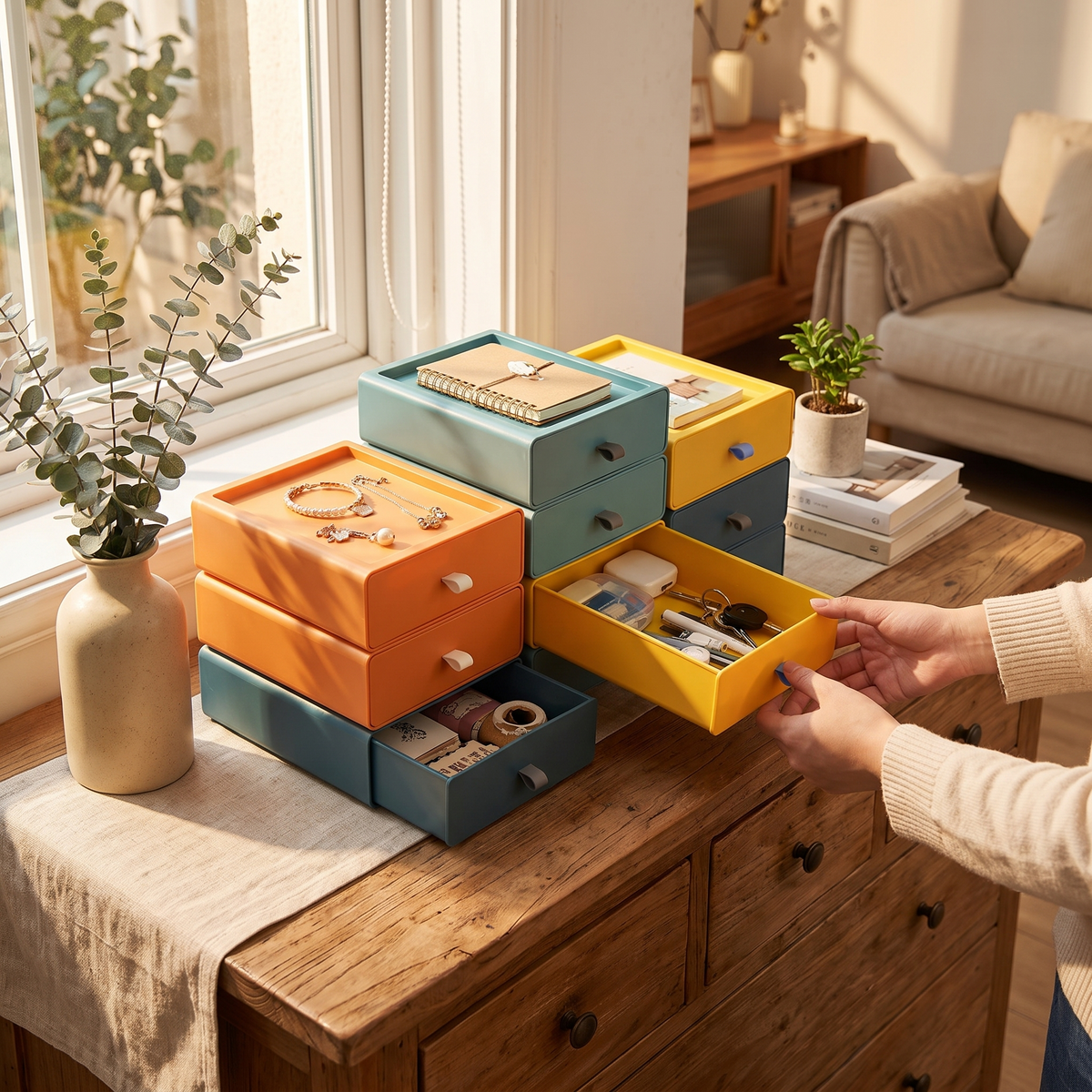 Stackable Drawer Box in use