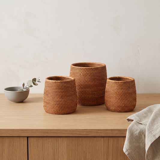 Rattan Utensil Caddy