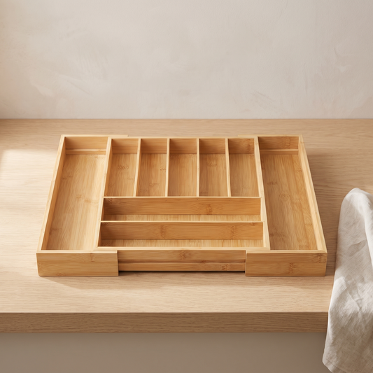 Expandable Bamboo Utensil Organiser