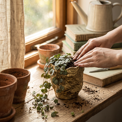 Irregular Ceramic Planter in use